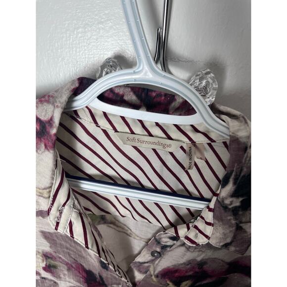 Soft Surroundings Floral Purple Western Long Sleeve Flowy Boho Tunic Top Small - Picture 4 of 7